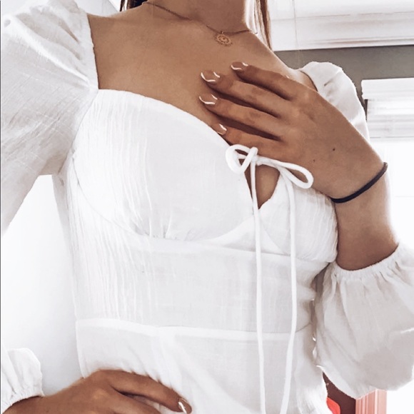 strapless open back dress Alanah Mini Dress White Petite main image 1